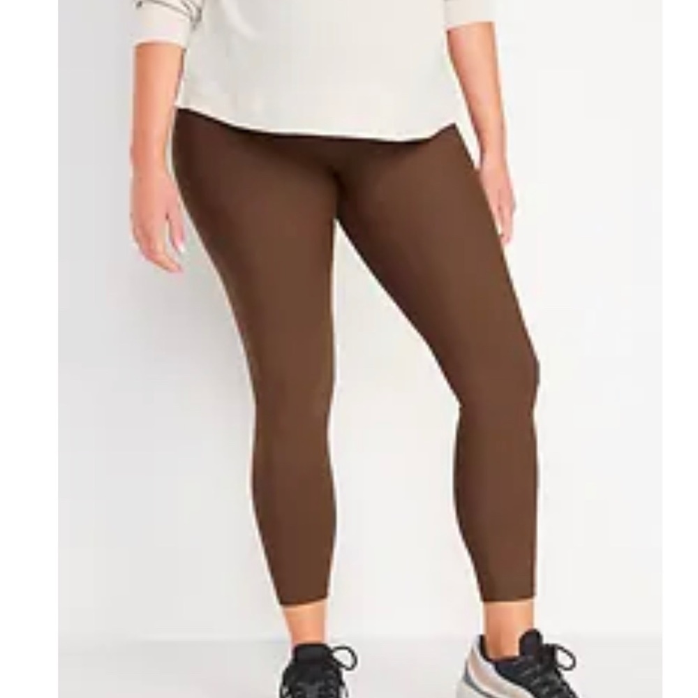 Maternity full panel powersoft side pocket 7/8 length leggings L